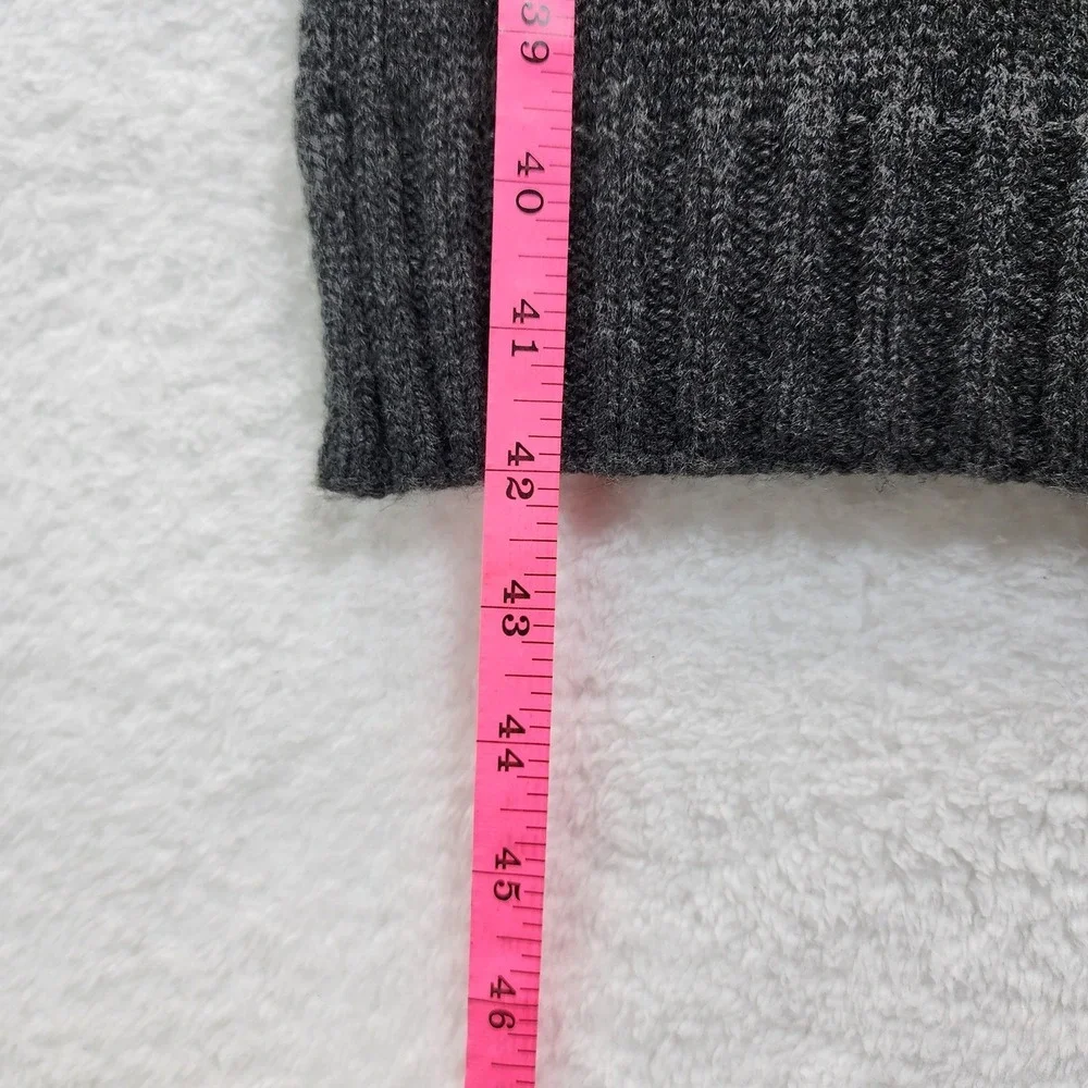 Michael Kors Gray Knit Scarf Embellished Logo Winter Soft Warm Long Shawl Wrap
